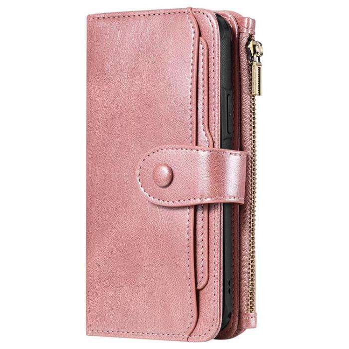 A-One Brand - iPhone 17 Plånboksfodral Detachable Zipper - Roséguld