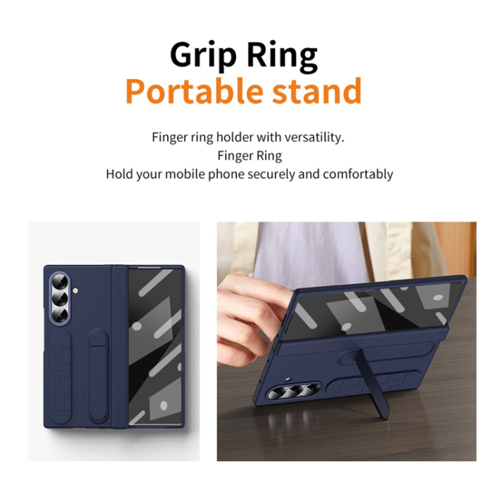 A-One Brand - Galaxy Z Fold 7 Mobilskal Kickstand Armband - Blå