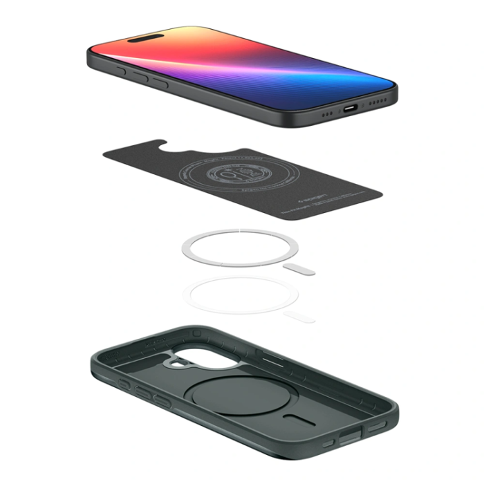 Spigen - Spigen iPhone 17 Mobilskal Magsafe Thin Fit - Abyss Grön