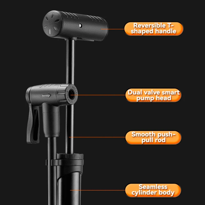 Rockbros - Rockbros Cykelpump med tryckmätare - Svart