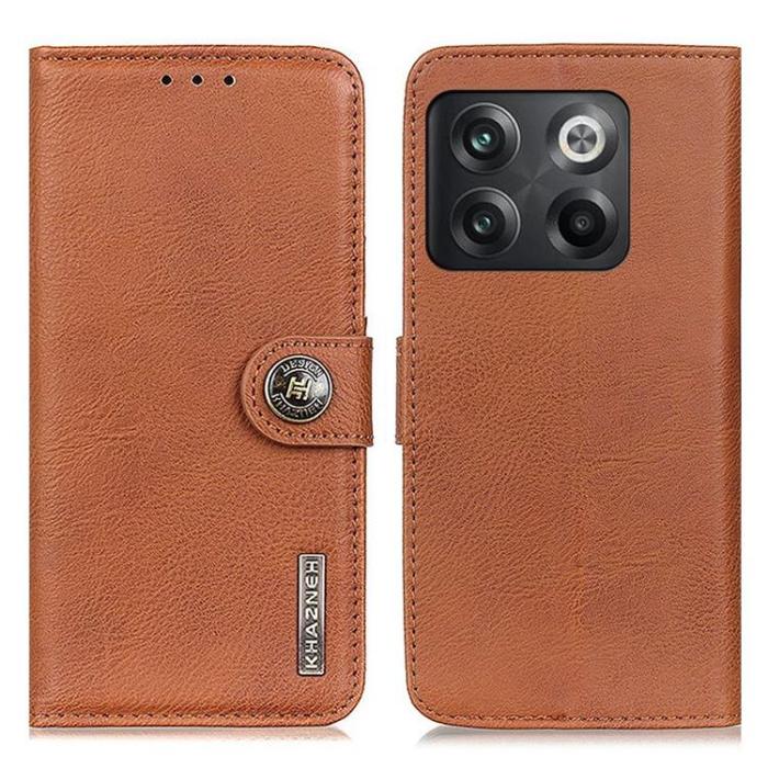 KHAZNEH - KHAZNEH OnePlus 10T 5G Plånboksfodral PU Läder - Brun