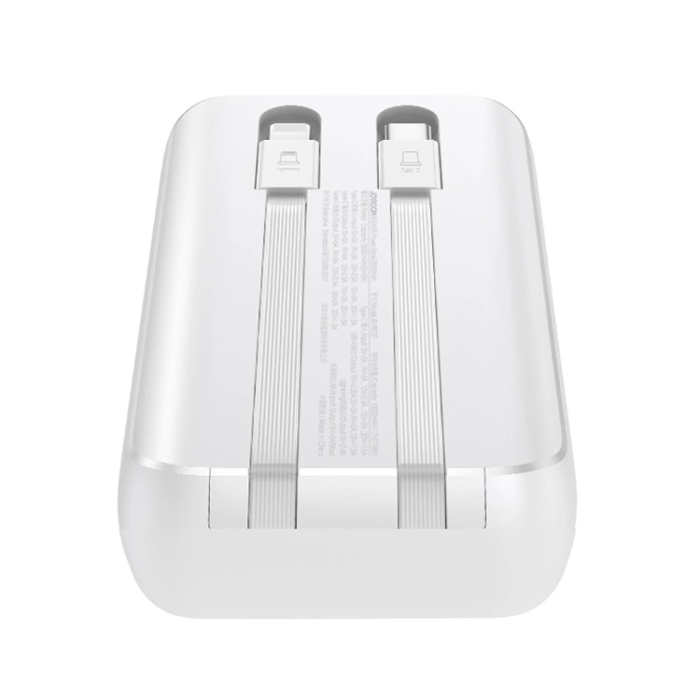 Joyroom - Joyroom Powerbank 10000mAh 30W med Lightning/USB-C Kablar - Vit