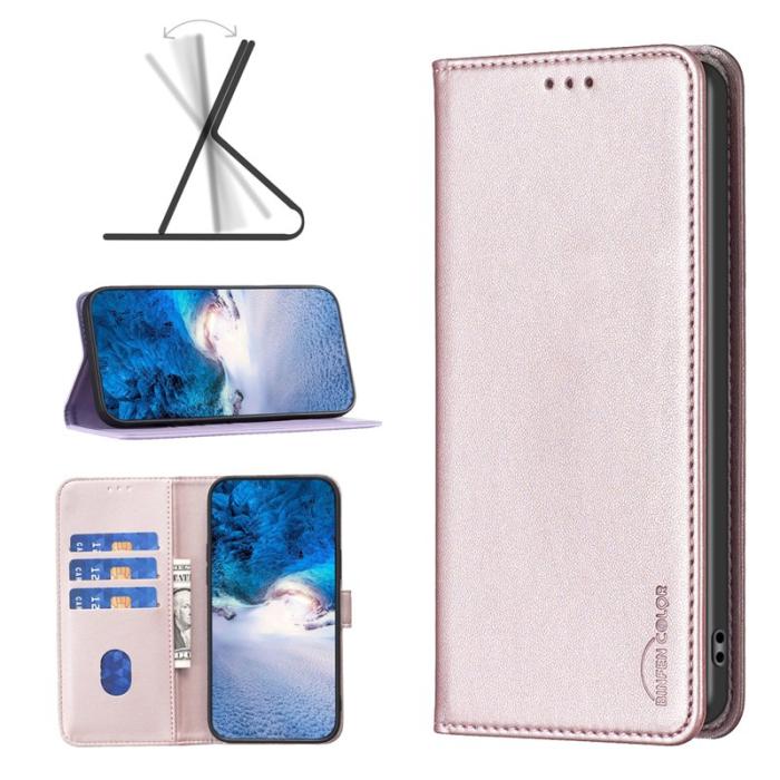 BINFEN COLOR - BINFEN Samsung Galaxy A37 Fodral KonstLäder - Roséguld