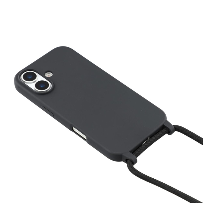 A-One Brand - iPhone 17 Mobilskal TPU Shockproof med Lanyard - Svart