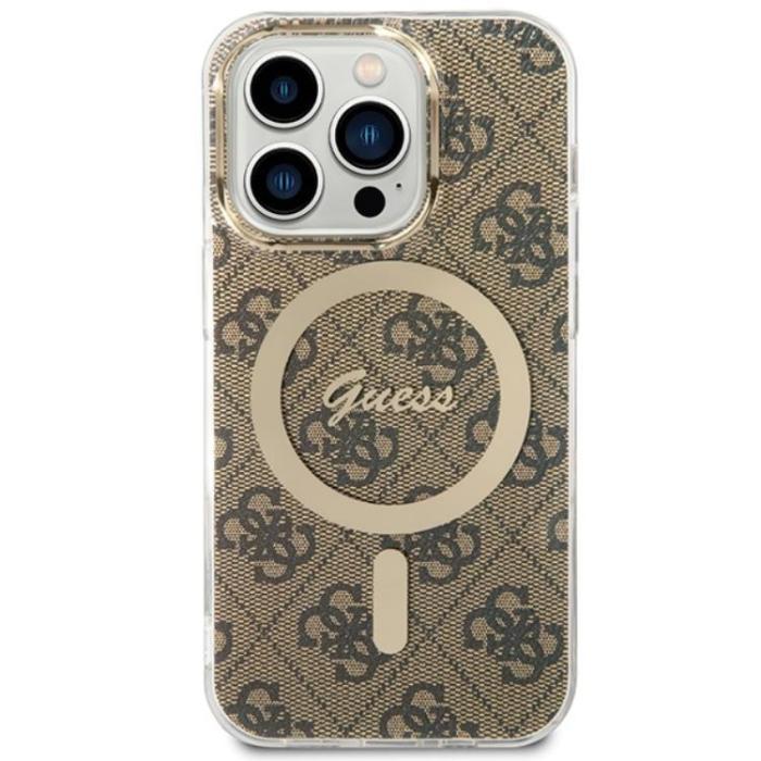 Guess - Guess iPhone 15 Pro Mobilskal MagSafe IML 4G - Brun