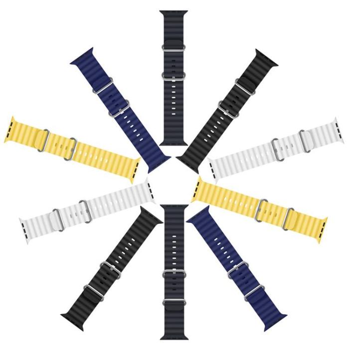 Dux Ducis - Dux Ducis Apple Watch 4/5/6/7/8/SE (38/40/41mm) Armband Silikon Ocean - Marinblå