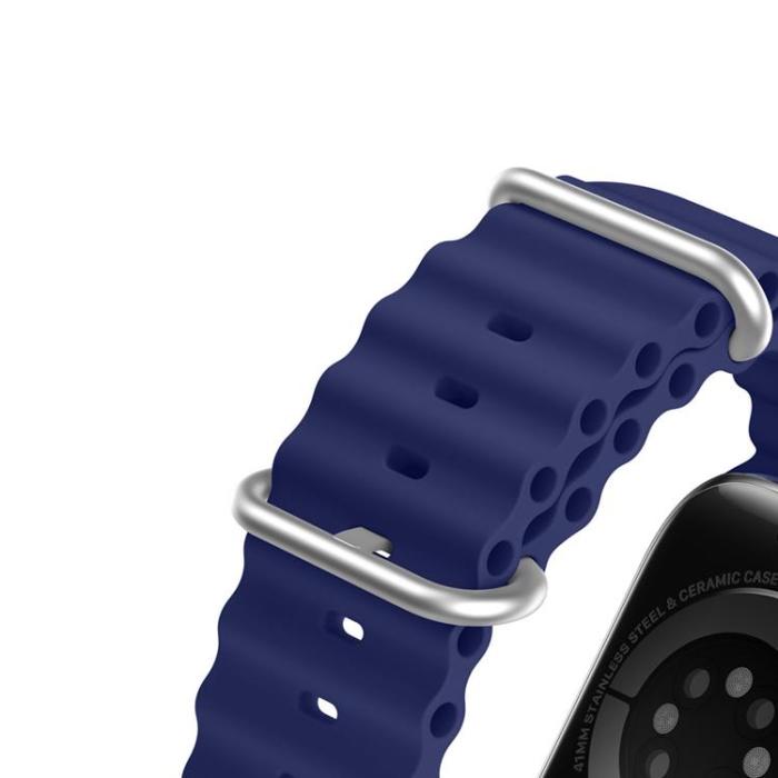 Dux Ducis - Dux Ducis Apple Watch 4/5/6/7/8/SE (38/40/41mm) Armband Silikon Ocean - Marinblå