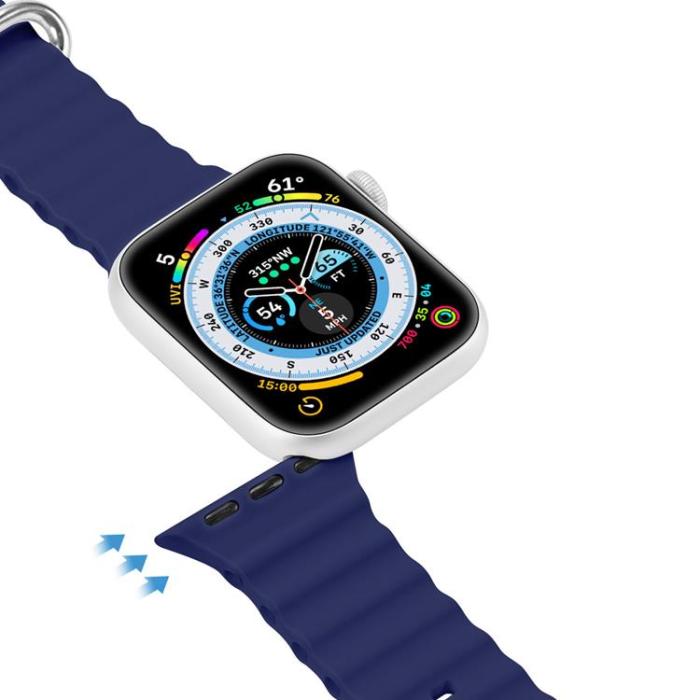 Dux Ducis - Dux Ducis Apple Watch 4/5/6/7/8/SE (38/40/41mm) Armband Silikon Ocean - Marinblå