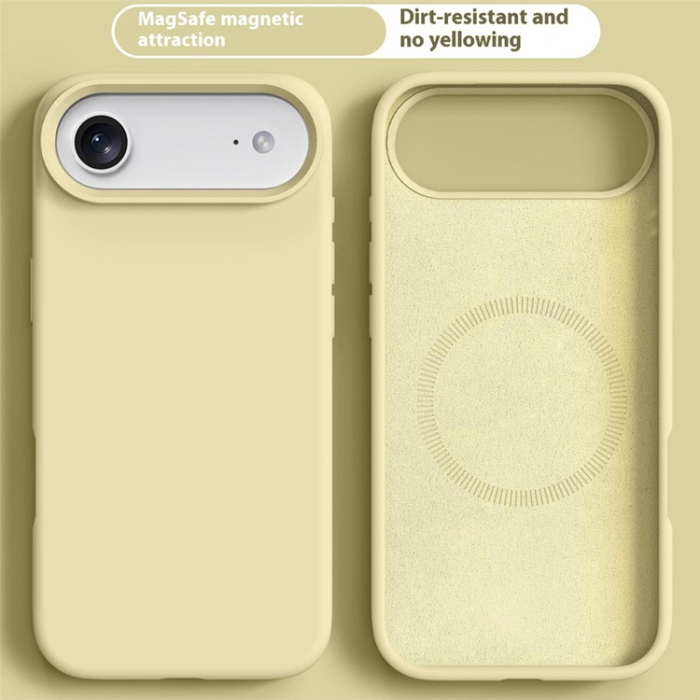 A-One Brand - iPhone 17 Air Mobilskal MagSafe Liquid Silikon+PC - Ljusgul