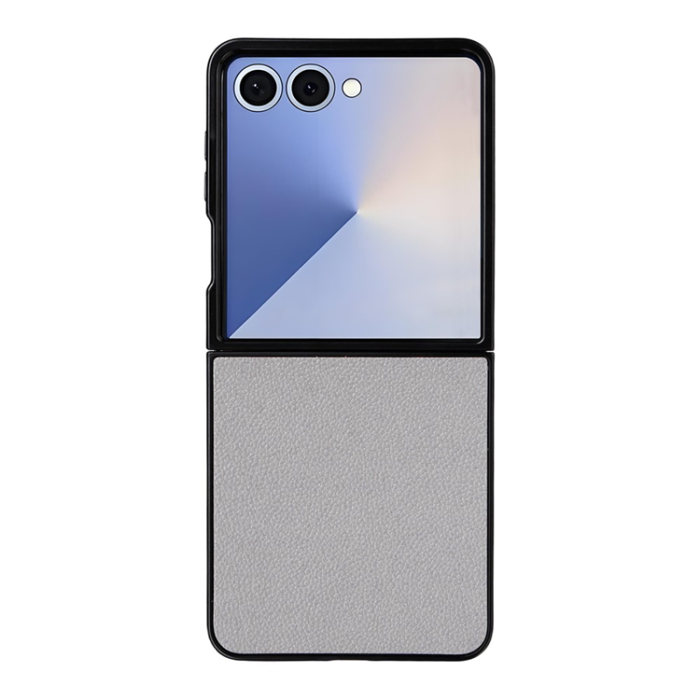 A-One Brand - Galaxy Z Flip 7 Mobilskal Litchi Texture Läder - Grå