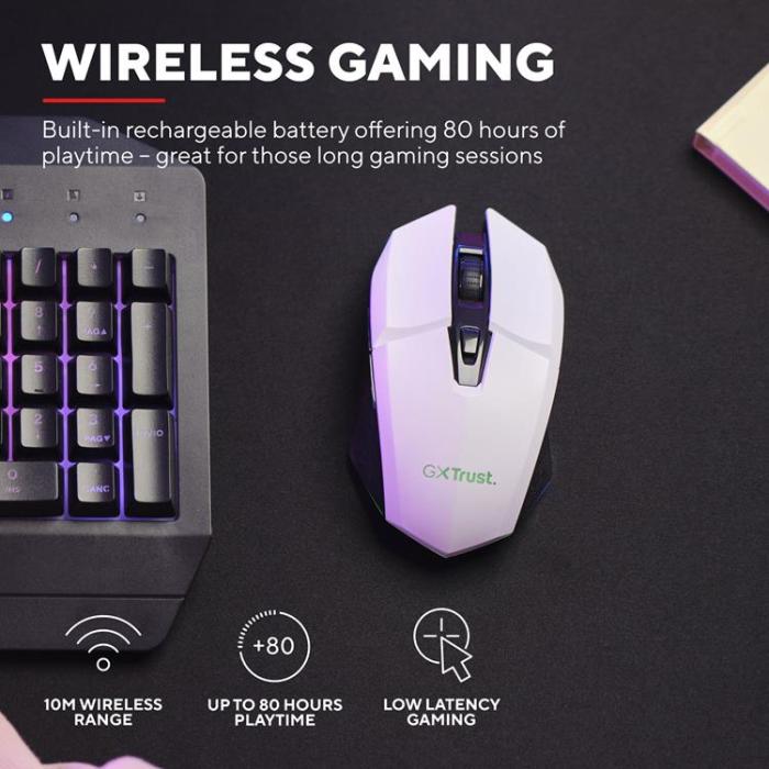 Trust - TRUST GXT 110 Felox Illuminated Trådlös Gaming Mus - Vit