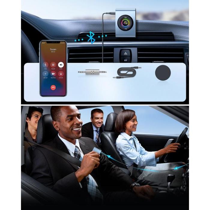 Joyroom - Joyroom Bil Bluetooth 5.3 Sändare och Handsfree Kit - Blå