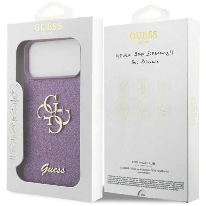 Guess - Guess iPhone 17 Pro Max Mobilskal Fixed Glitter Big 4G - Lilac
