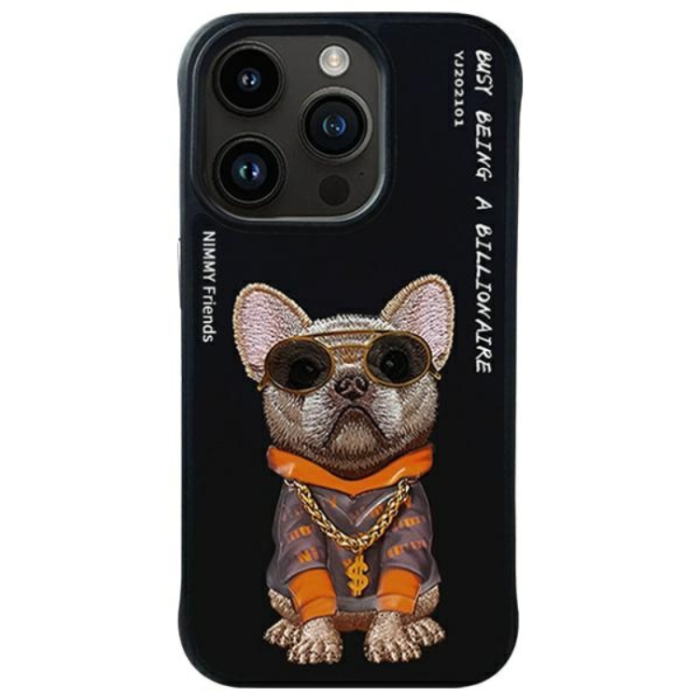 NIMMY - Nimmy iPhone 15 Pro Mobilskal Glasses Cool Dog - Svart