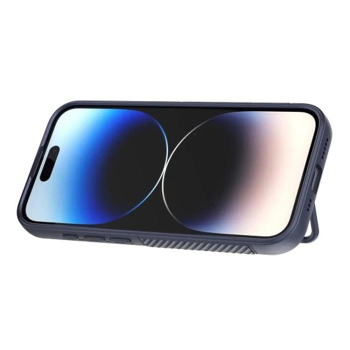 Taltech - iPhone 15 Pro Mobilskal Kickstand Slim - Mörkblå