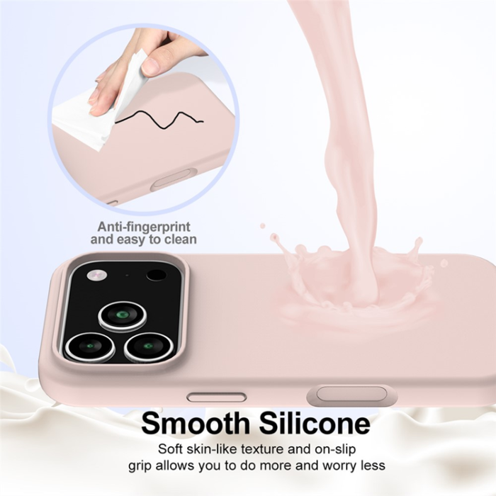 A-One Brand - iPhone 17 Pro Max Mobilskal MagSafe Silikon Anti-Drop - Rosa