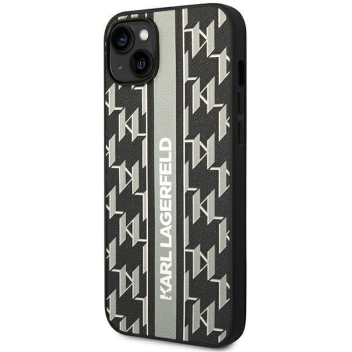 KARL LAGERFELD - Karl Lagerfeld iPhone 14 Plus Skal Monogram Stripe - Grå