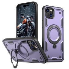 N/A - Mobilskal till iPhone 15 Milit&auml;rskydd PC+TPU Med St&auml;ll - Lila