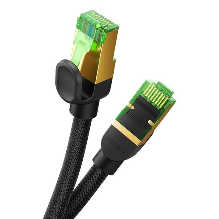 BASEUS - Baseus Nätverkskabel cat. 40Gbps 8m - Braided Svart
