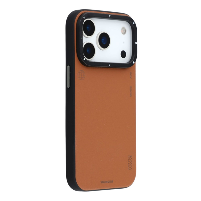 YOUNGKIT - YOUNGKIT iPhone 17 Pro Mobilskal MagSafe PU-Läder - Bronze