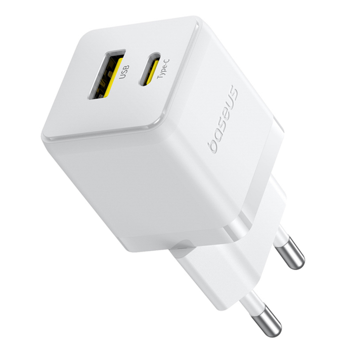 BASEUS - Baseus Snabbladdare USB-C - USB-A 30W Palm - Vit