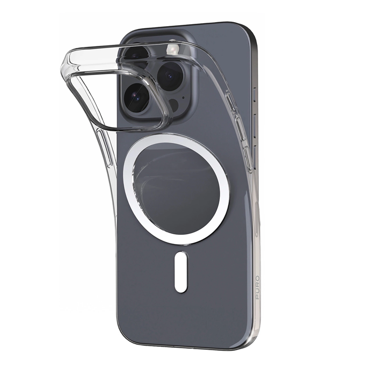 Puro Mobilskal till iPhone 16 Pro Max MagSafe Silikon 03 - Transparent | 2353 | AlltMobil