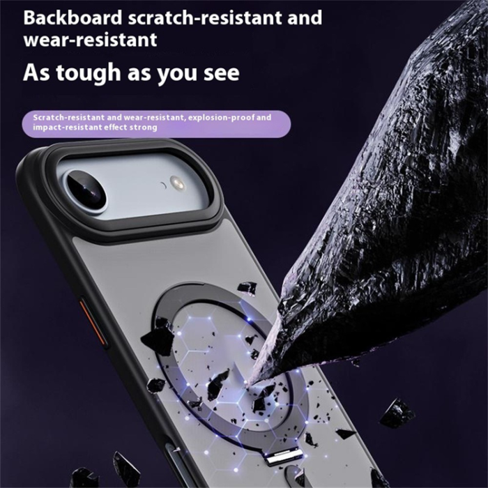 A-One Brand - iPhone 17 Air Mobilskal MagSafe Hidden Magnetisk Kickstand - Silver