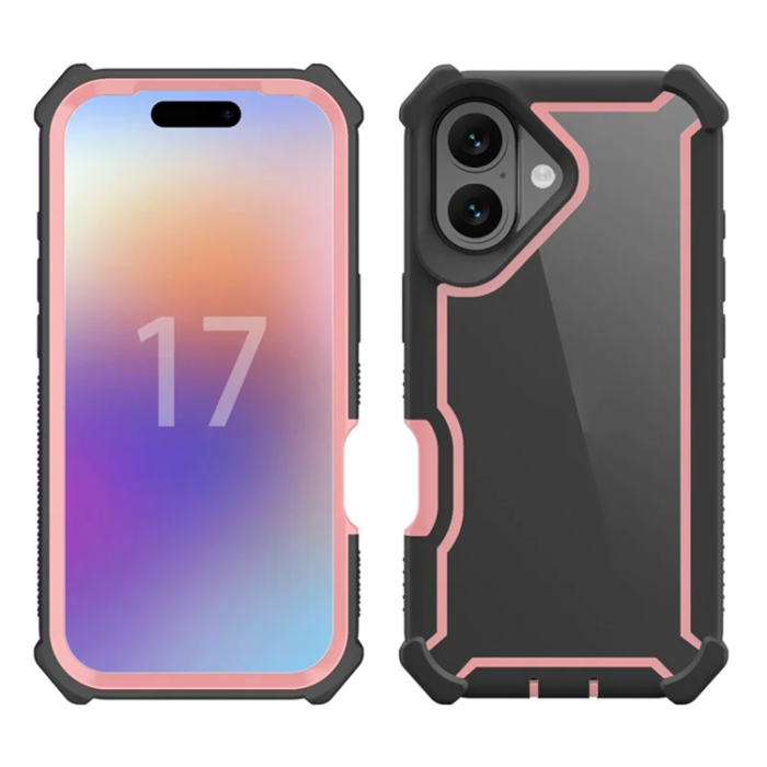 A-One Brand - iPhone 17 Mobilskal TPU + PC Shockproof - Svart/Roséguld