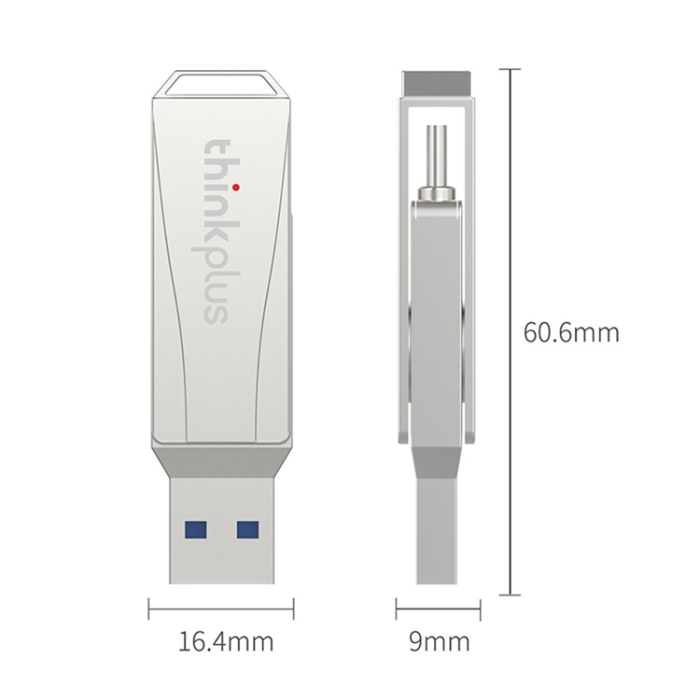Lenovo - LENOVO Pendrive 64GB USB/USB-C Dual THINKPLUS MU252 - Silver