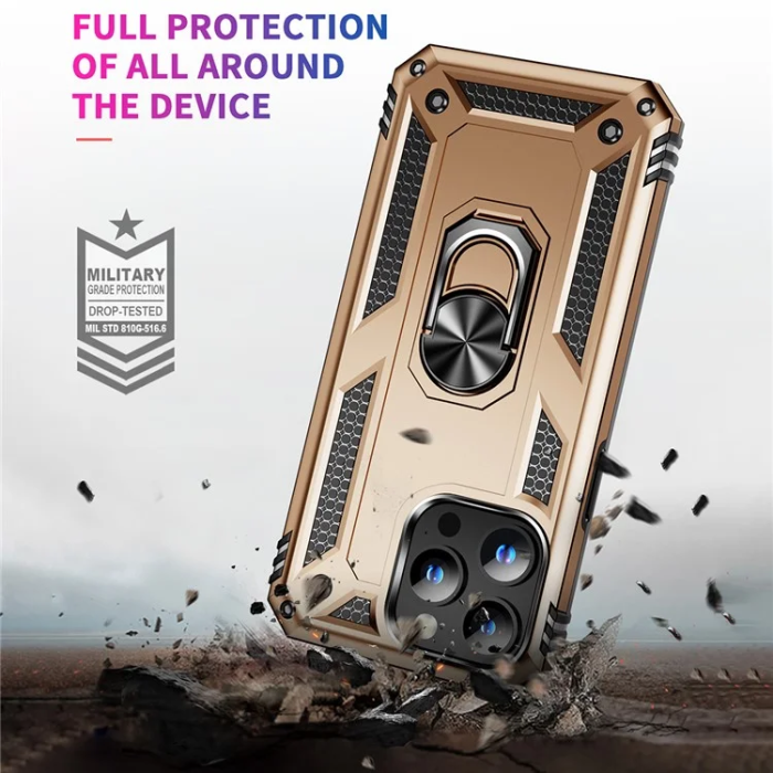 A-One Brand - iPhone 15 Pro Mobilskal med Kickstand - Guld