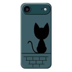 A-One Brand - iPhone Air Mobilskal Black Cat on the Wall - Grön