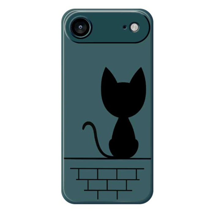 A-One Brand - iPhone Air Mobilskal Black Cat on the Wall - Grön