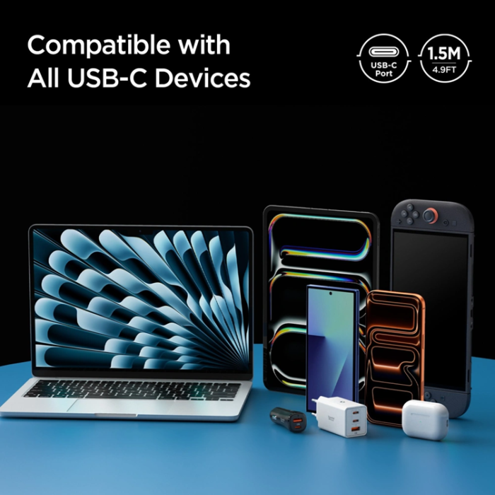 Spigen - Spigen USB-C till USB-C 240W Kabel 150cm EB24015CC