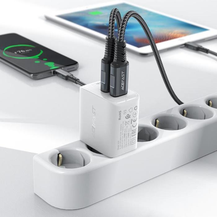 Acefast - Acefast Väggladdare 2x USB 18W - Svart