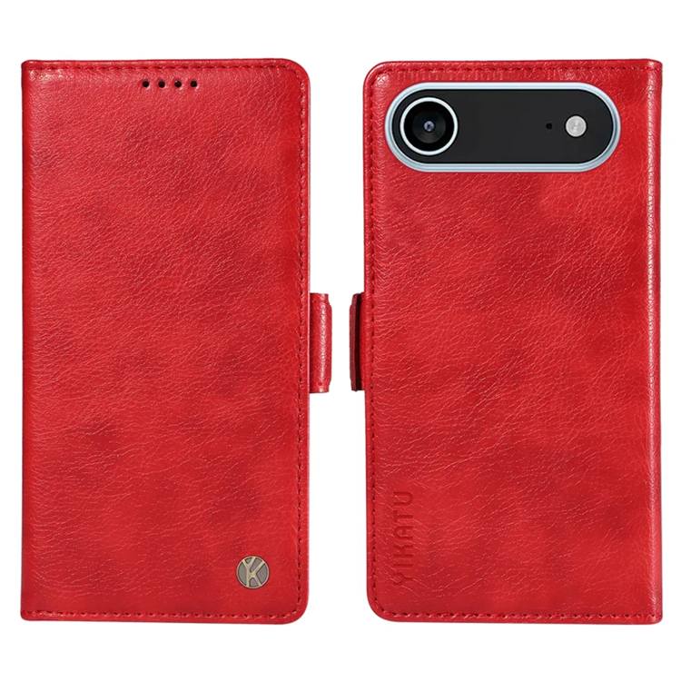 YIKATU iPhone 17 Air Plånboksfodral Litchi Texture - Vin Röd | 2353 | AlltMobil