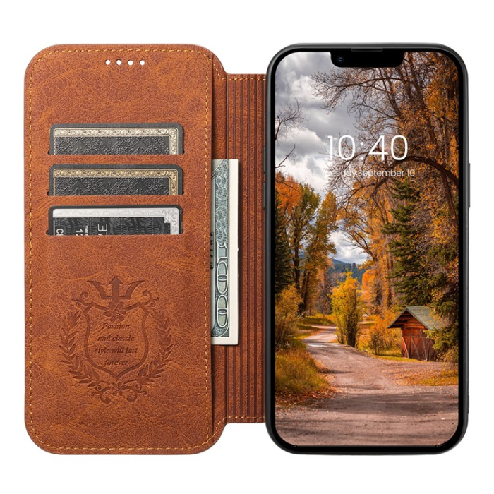 SUTENI - SUTENI iPhone 14 Plus Plånboksfodral Magsafe - Khaki