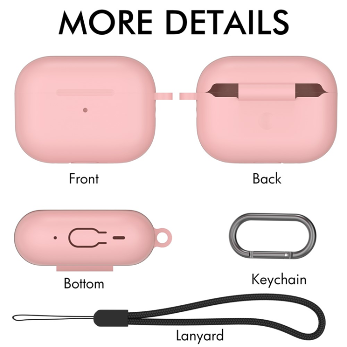 AHASTYLE - AHASTYLE AirPods Pro 2 Skal Silikon med Carabiner/Lanyard CS14