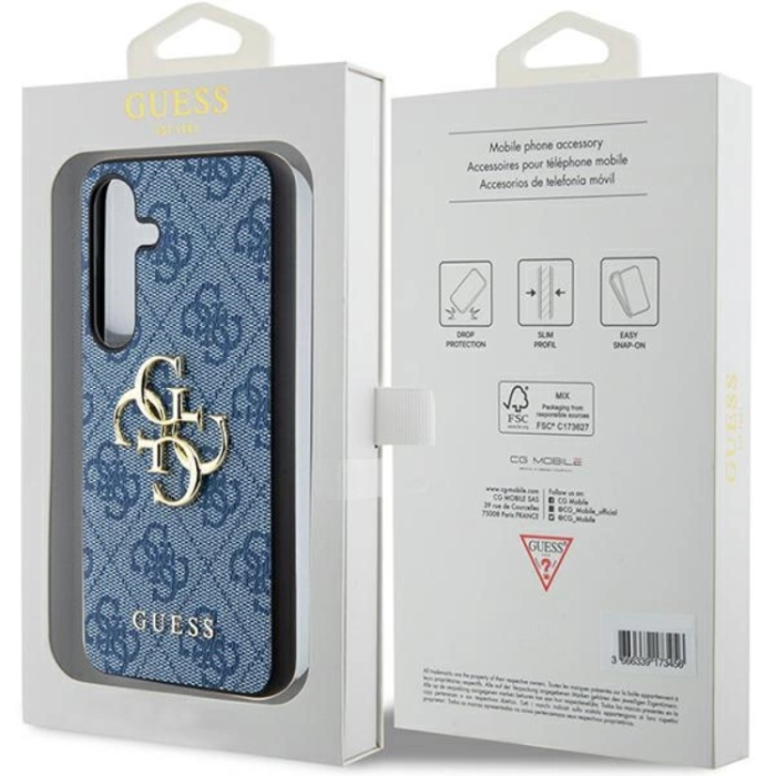 Guess - Guess Galaxy S24 Plus Mobilskal Big Metall Logo - Blå