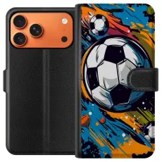 Gustaf - Pl&aring;nboksfodral till Apple Apple iPhone 17 Pro Max med Fotbollar