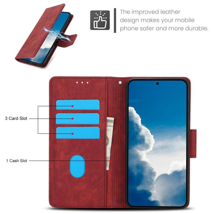 OEM - Plånboksfodral för Samsung Galaxy S26 Konstläder med handrem - Röd
