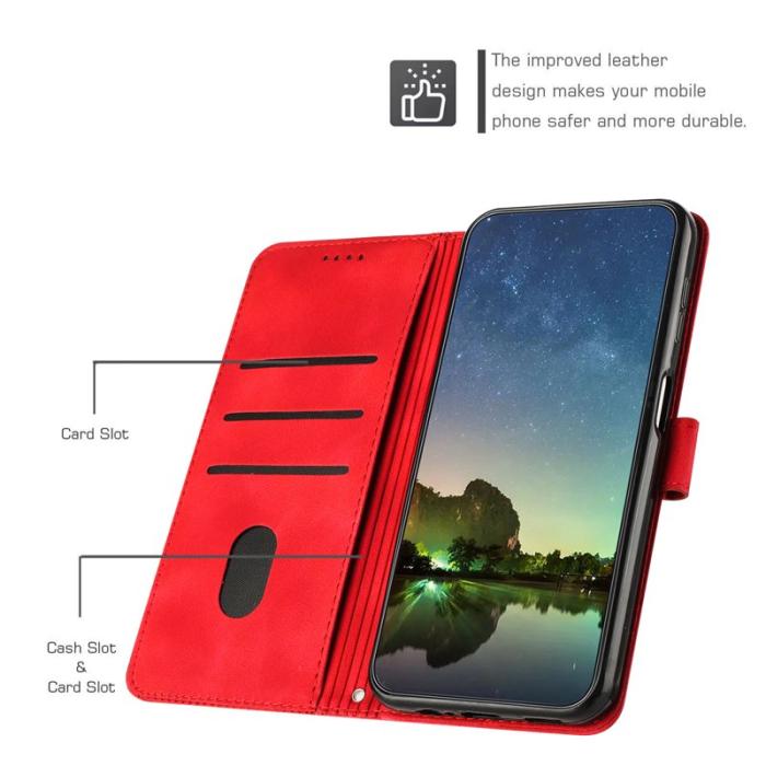 OEM - Mobilfodral för Samsung Galaxy S26 Konstläder med handrem - Röd