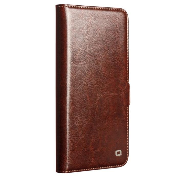 QIALINO - Qialino Mobilfodral för Samsung Galaxy S26 Äkta läder med kortfack - Brun