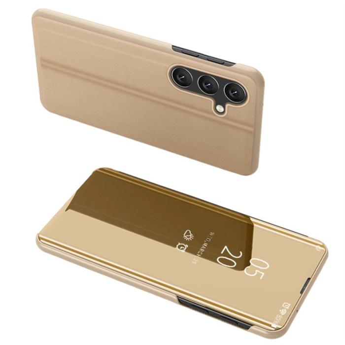 OEM - Mobilfodral för Samsung Galaxy S26 Konstläder Ställ - Guld
