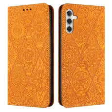 OEM - Pl&aring;nboksfodral f&ouml;r Samsung Galaxy S26 Konstl&auml;der St&auml;ll - Gul