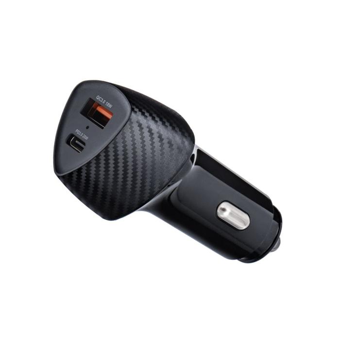 Forcell - FORCELL billaddare USB-C 3.0 PD20W USB QC3.0 18W 5A svart