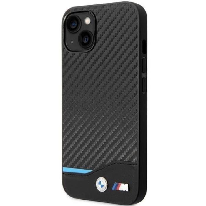 BMW - BMW iPhone 13 Mobilskal Läder Carbon - Svart