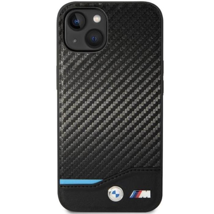 BMW - BMW iPhone 13 Mobilskal Läder Carbon - Svart