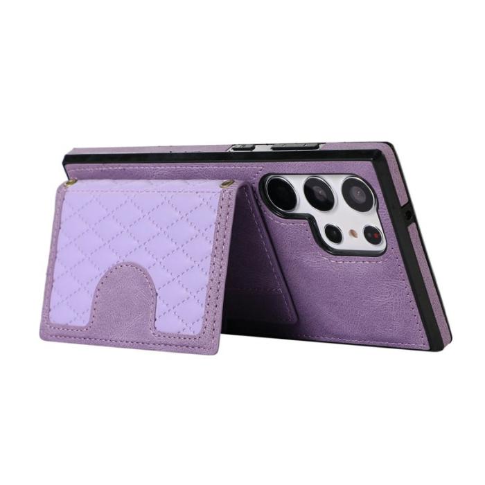 OEM - Mobilskal för Samsung Galaxy S26 Ultra TPU + Konstläder Kickstand - Lila