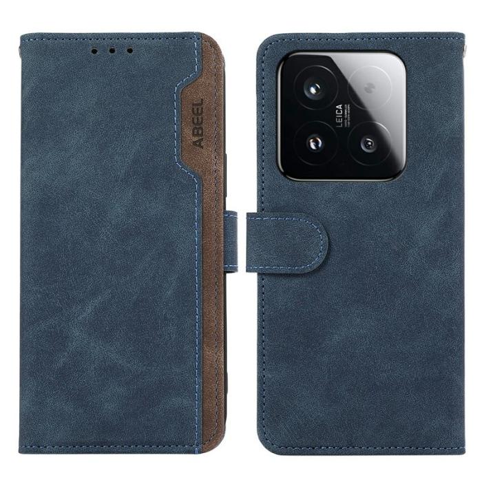 ABEEL - ABEEL Xiaomi 15T Plånboksfodral Splicing Konstläder Flip Blå RFID-Skydd