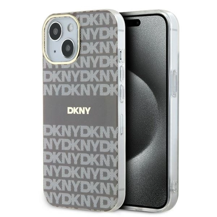 DKNY iPhone 15/14/13 Mobilskal Magsafe IML Mono & Stripe - Beige | 2353 | AlltMobil